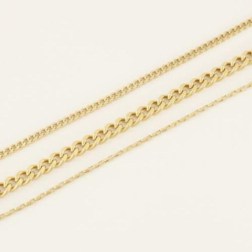 My Jewellery Driedubbele Schakelketting Gold Plated | Trendjuwelier Bemelmans.