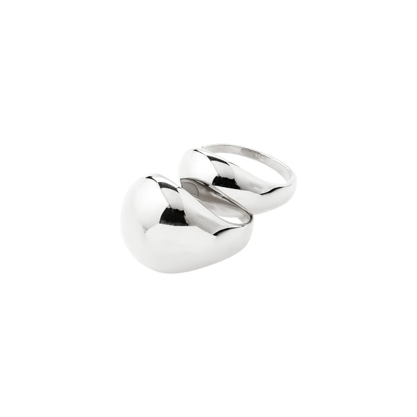 PILGRIM Evon Rings 2 in 1 Set Silver Plated