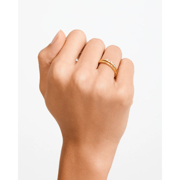 PILGRIM IVARIN Rings 2 in 1 Set Gold Plated