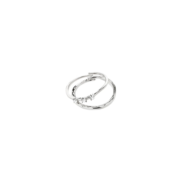 PILGRIM IVARIN Rings 2 in 1 Set Silver Plated