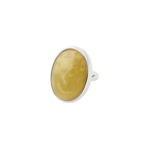 PILGRIM Still Ring Silver Plated Yellow Stone