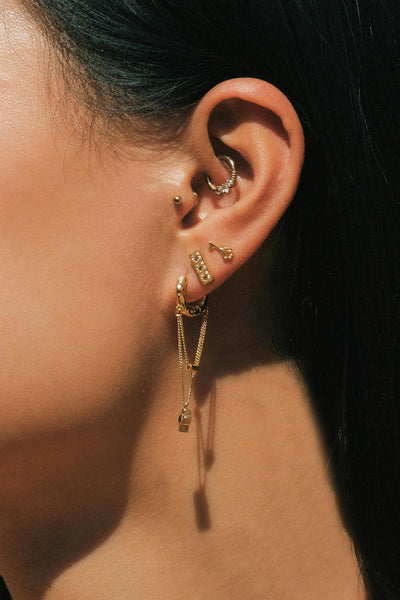 The Spice Of Life Ancient Key Stud Oorbel Zilver