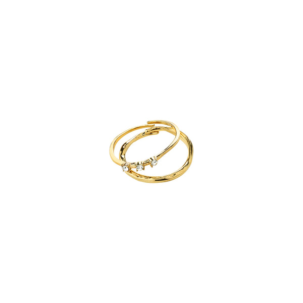 PILGRIM IVARIN Rings 2 in 1 Set Gold Plated