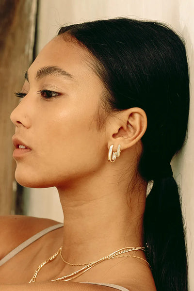 The Spice Of Life Beaded Oval Hugging Hoop Oorbel Zilver