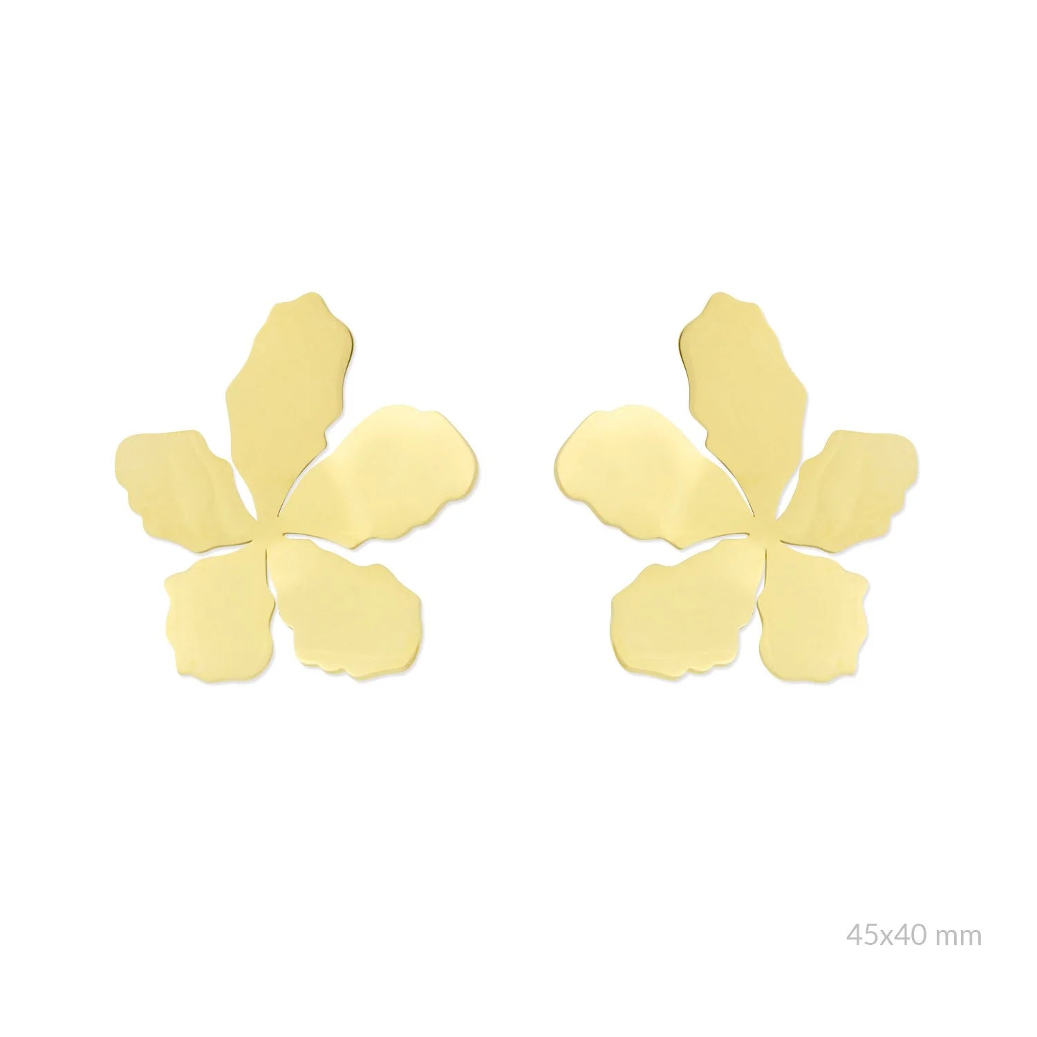 Xzota Big Floral Earrings Gold