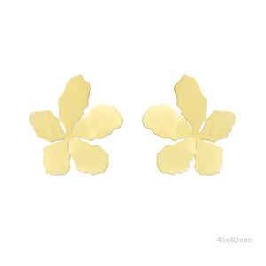 Xzota Big Floral Earrings Gold