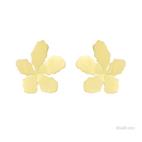 Xzota Big Floral Earrings Gold