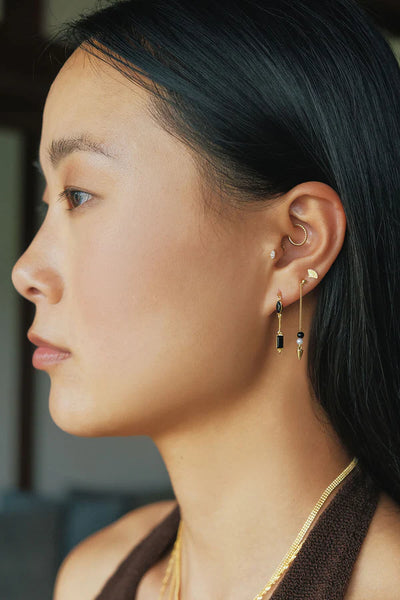 The Spice Of Life Black Diamond Chain Oorbel Zilver