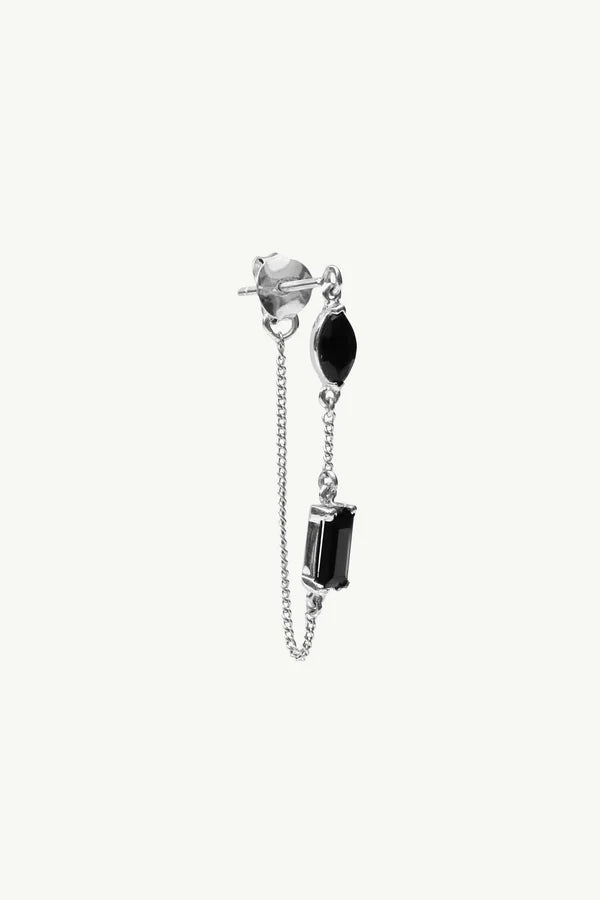 The Spice Of Life Black Diamond Chain Oorbel Zilver