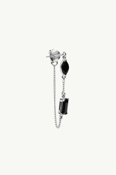 The Spice Of Life Black Diamond Chain Oorbel Zilver