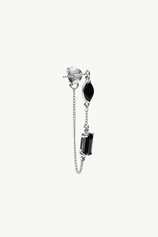 The Spice Of Life Black Diamond Chain Oorbel Zilver