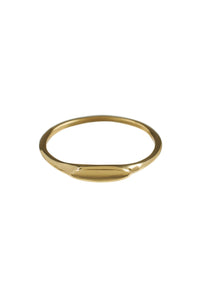 Xzota Tiny Signet Ring Brass Gold