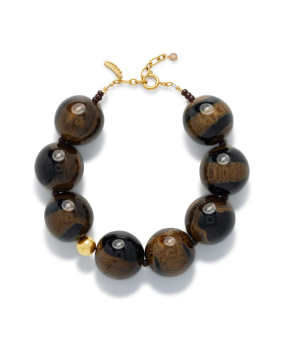Le Veer Nova Bracelet Chocolate Brown Gold