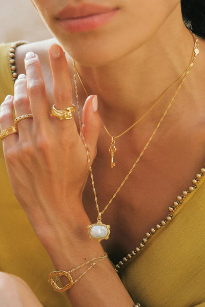 The Spice Of Life Carbon Pebble Ring Goud