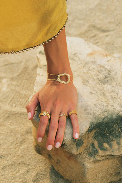 The Spice Of Life Carbon Pebble Ring Goud