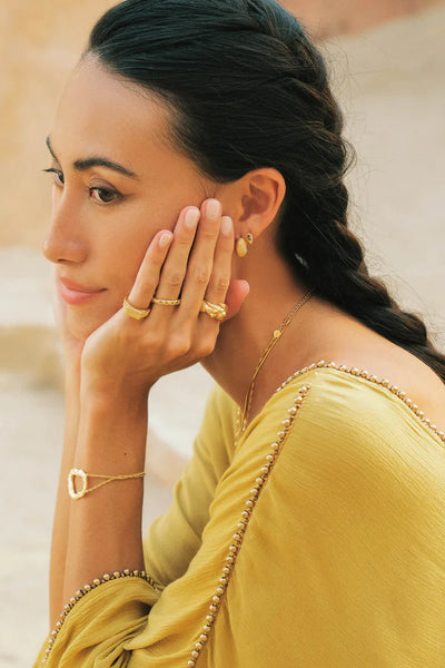 The Spice Of Life Carbon Pebble Ring Goud