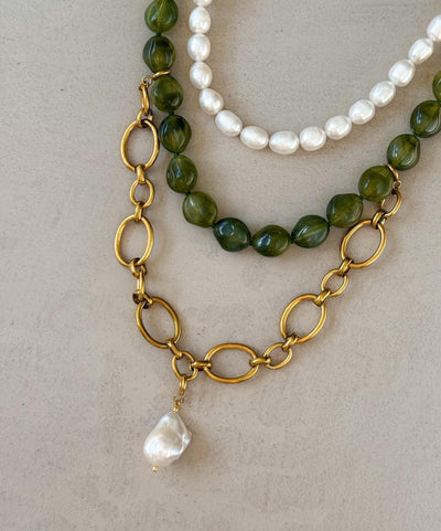 Le Veer Cloudy Pearl Necklace Goldplated