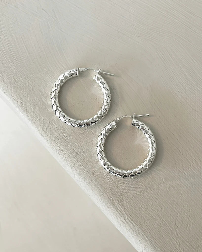 Bobby Rose Cobra Large Earrings Silver