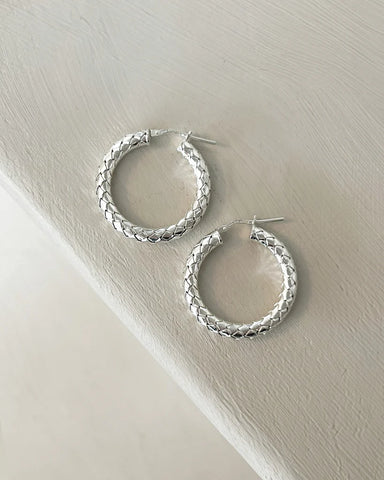 Bobby Rose Cobra Large Earrings Silver