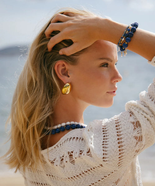 Le Veer You Are My Rock Earrings Gold