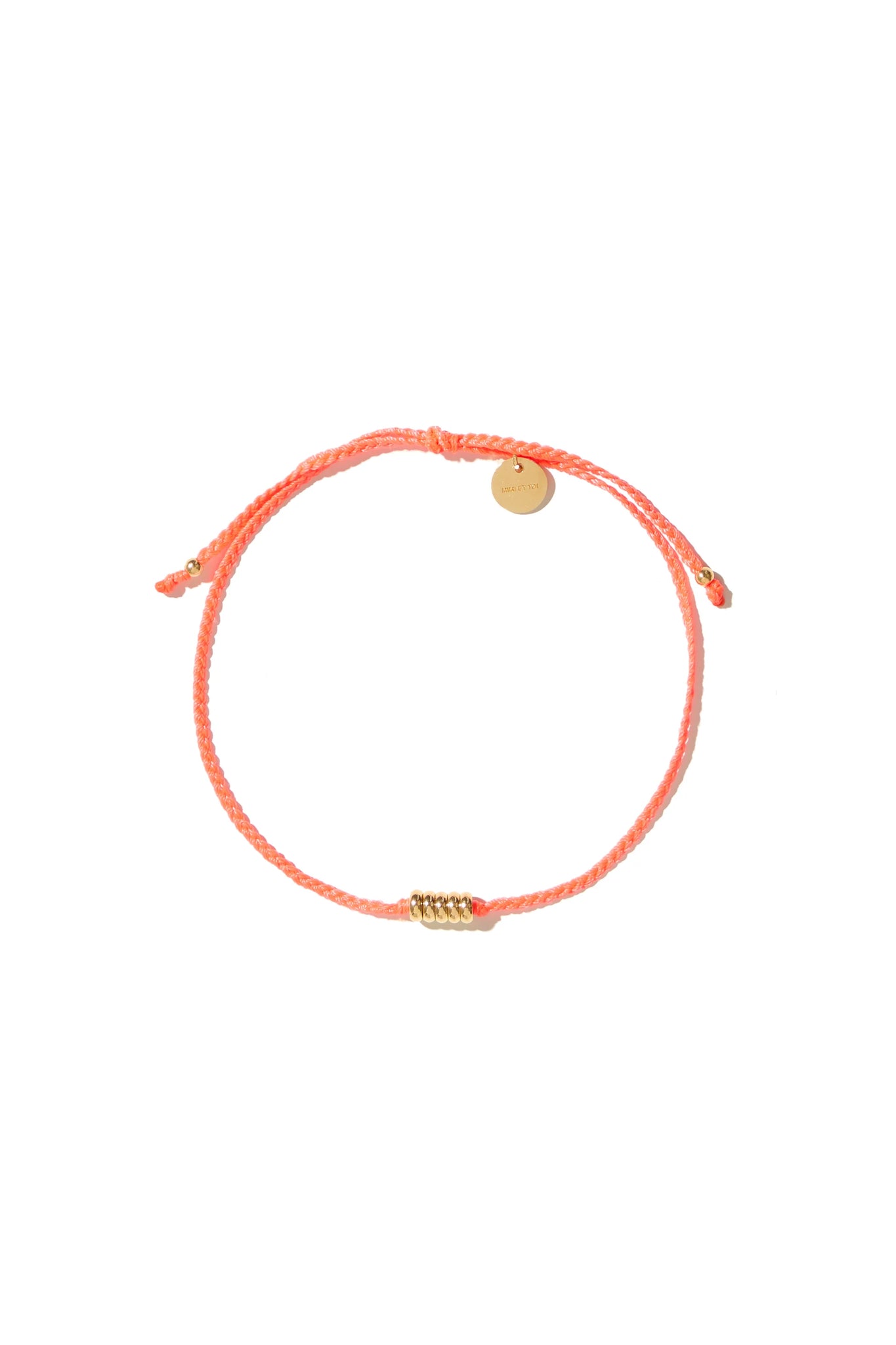 Mimi et Toi Dawson Bracelet Neon Orange Goldplated