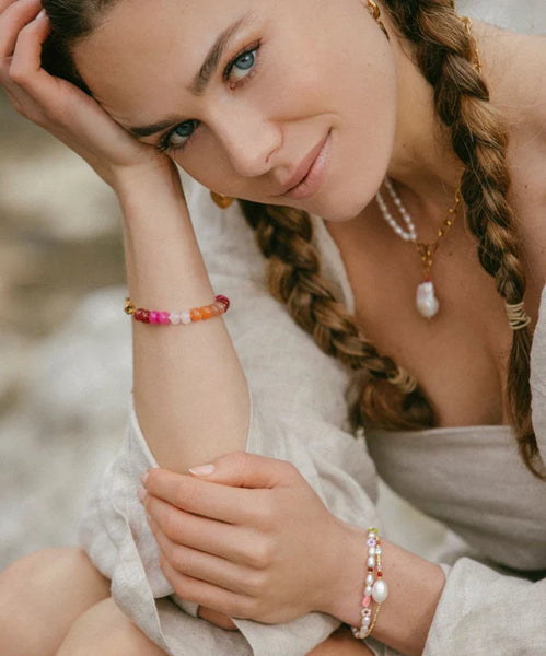Le Veer Daisy Drop Bracelet Gold