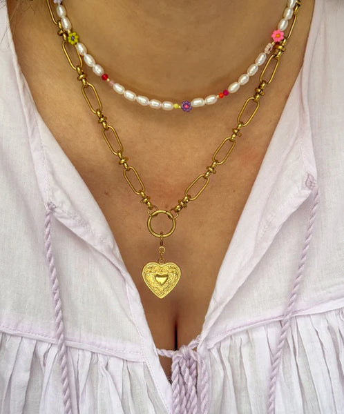 Le Veer Daisy Drop Necklace Gold