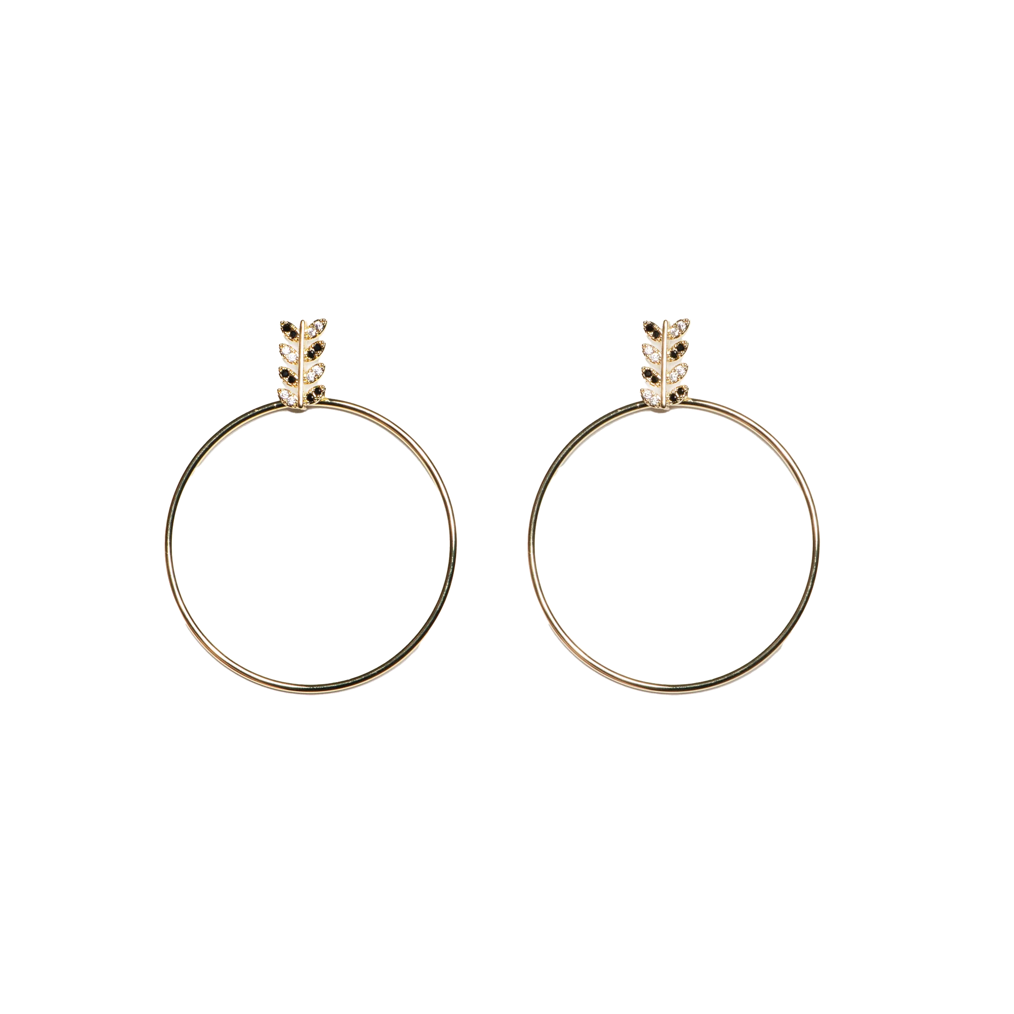 Carmen Collectables Daisy Hoops Black White Goud