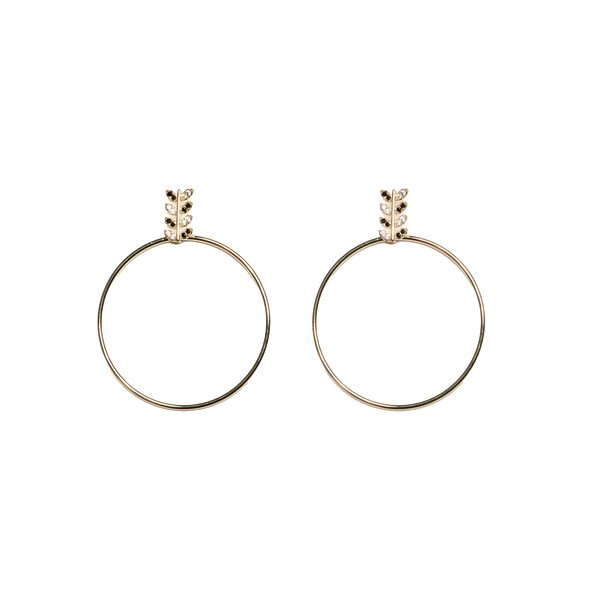 Carmen Collectables Daisy Hoops Black White Goud