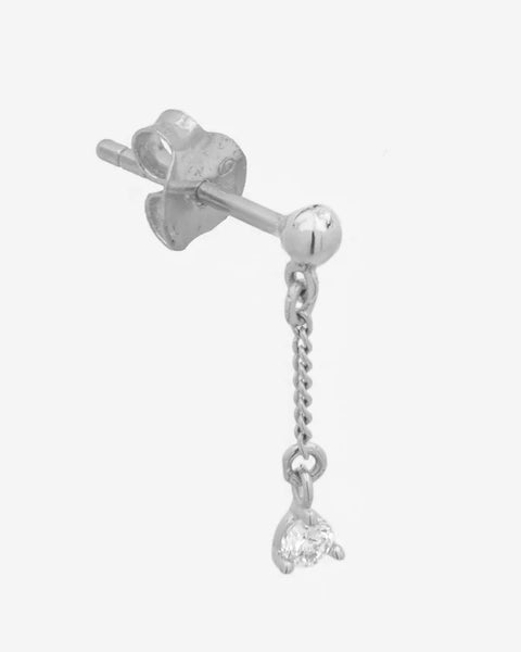 The Spice Of Life Dangle Stud Chain Oorbel Zilver