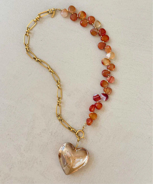 Le Veer Desert Stone Necklace Goldplated