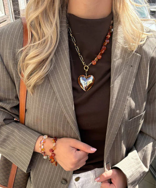 Le Veer Desert Stone Necklace Goldplated