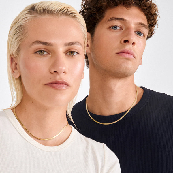 PILGRIM Joanna Flat Snake Chain Necklace Gold Plated