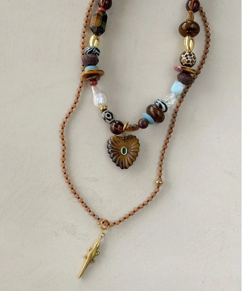 Le Veer Jewelry Brown Toffee Ketting