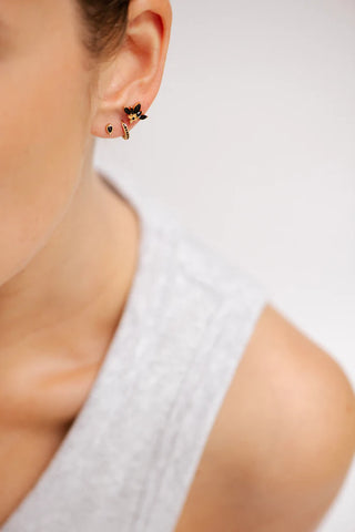 Bobby Rose Flores Onyx Goldfilled