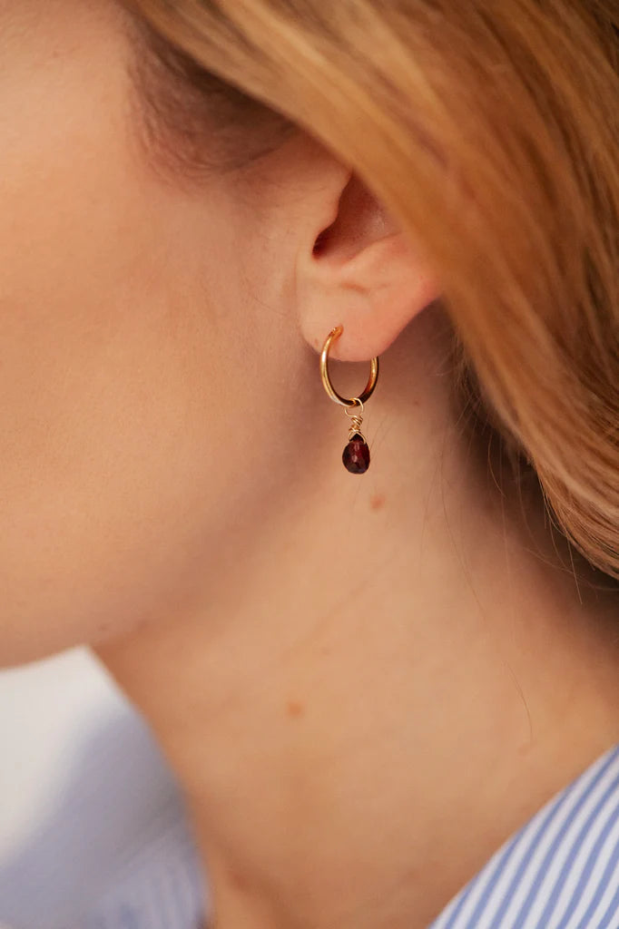 Bobby Rose Garnet Tear Goldfilled