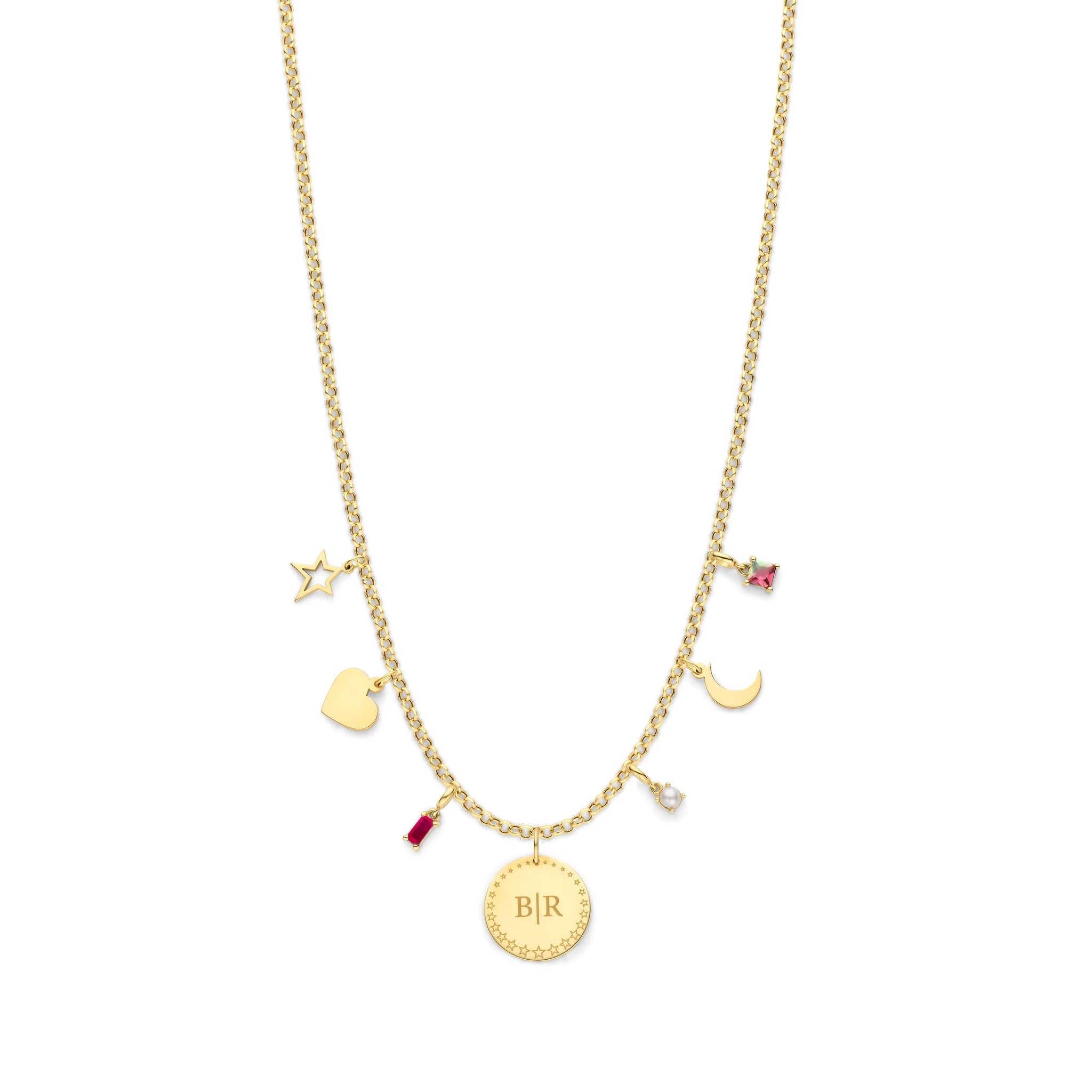 Just Franky Geboortesteen Bedel Baguette Januari Goud