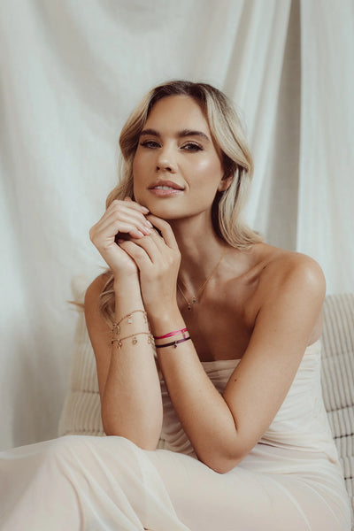 Just Franky Geboortesteen Bedel Vierkant Juli Goud