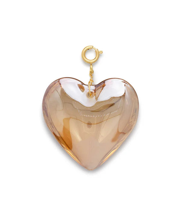 Le Veer Glowing Heart Charm Brown Goldplated