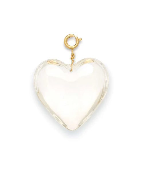 Le Veer Glowing Heart Charm Transparant Goldplated