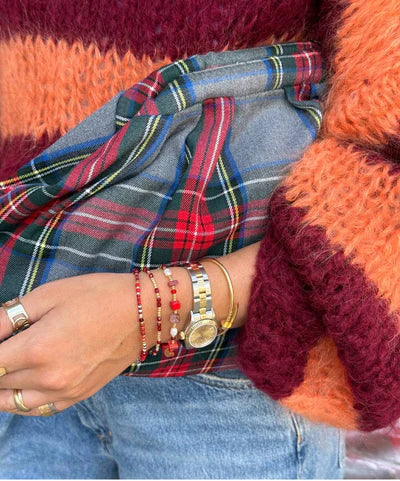 Le Veer Halo Bracelet Red Goldplated