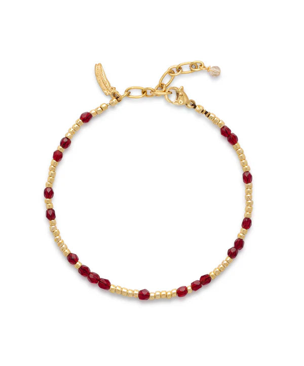Le Veer Halo Bracelet Red Goldplated