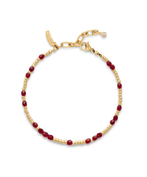 Le Veer Halo Bracelet Red Goldplated