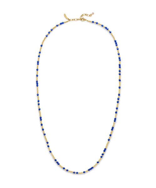 Le Veer Halo Necklace Blue Goldplated