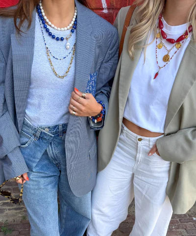 Le Veer Halo Necklace Red Goldplated