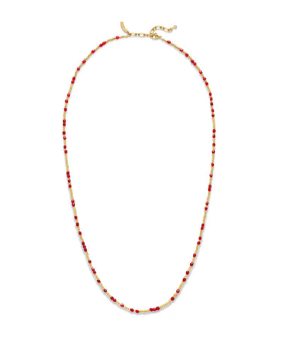 Le Veer Halo Necklace Red Goldplated