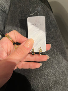 Orelia Zirconia Metal Huggie Gold Earring