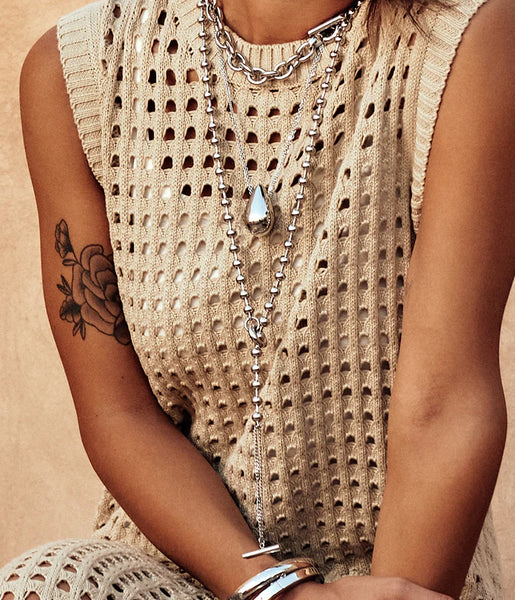 Zag Long Necklace Numa Goud