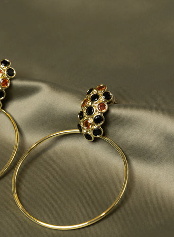 Carmen Collectables Mila Earrings Brown Goldplated
