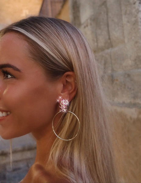 Carmen Collectables Mila Earrings Pink Goldplated